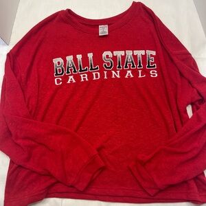 Ball State Cardinals Red Long Sleeve Shirt Size Medium
